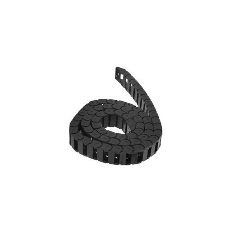 Chaîne porte-câbles en plastique pour CNC avec connecteur d'extrémité type pont, 1 mètre de long, noire (1/5)