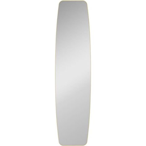 Miroir mural, miroir de fenêtre avec cadre en métal, miroir décoratif à suspendre, miroir de couloir, 160 x 40 x 3 cm, doré