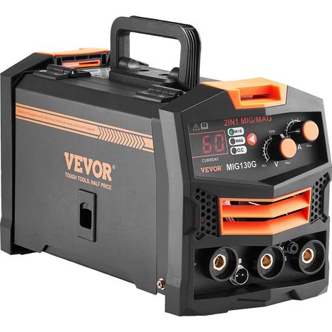 Machine de soudage MIG 130A,soudeuse multi-processus 2-en-1 portable avec technologie IGBT et écran numérique (1/5)