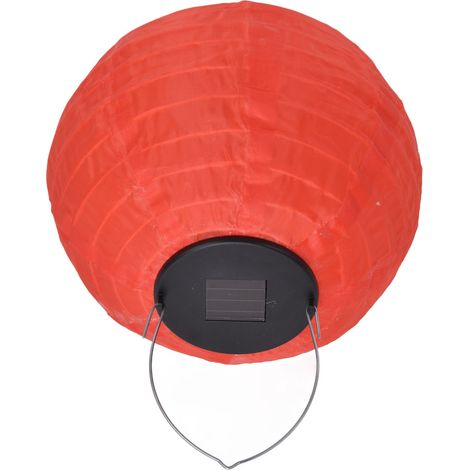 Wasserdichte LED-Solarlaterne aus chinesischem Stoff für Hochzeiten, Partys, Haus- und Gartendekoration, Rot (1/5)