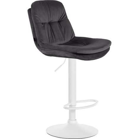 Barhocker Laurel Samt schwarz Metall matt weiss (1/5)