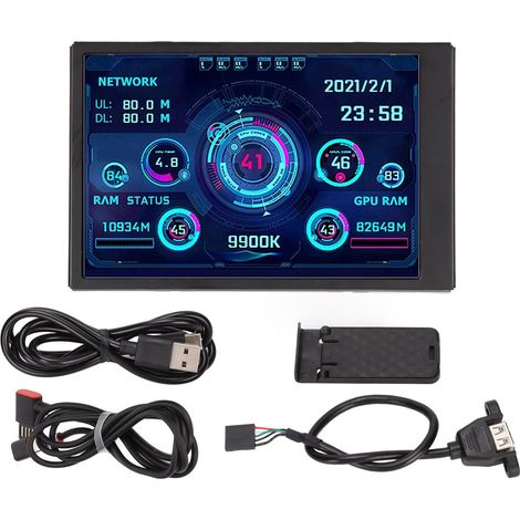 Mini écran IPS USB 3,5 pouces, AIDA64 PC CPU RAM, moniteur de données, panneau de capteur, affichage de la température de l'ordinateur (1/5)