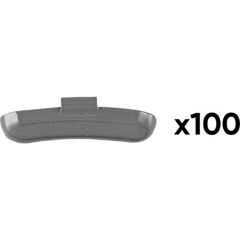 JBM54662 Boîte de 100 contrepoids en zinc avec agrafe de 35 g, spéciale pour jante universelle