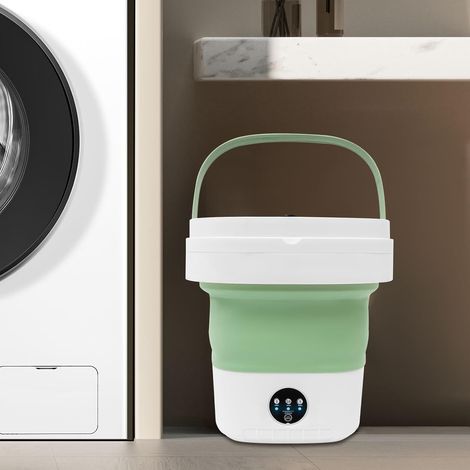 Machine à laver portable pliable 12l Mini avec panier de vidange avec 3 modes de nettoyage pour la lessive, vêtements de bébé, lingerie, chaussettes d'appartement, chambre à coucher, caravane (1/5)