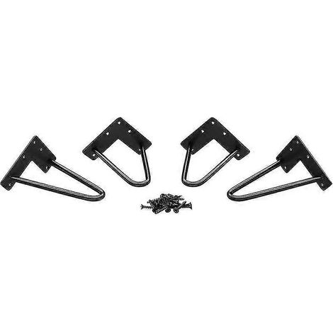 Ensemble de pieds en épingle à cheveux pour meubles à monter soi-même (paquet de 4) - Hauteur réglable de 10 cm à 75 cm, acier durable, montage facile et bien conçu. (1/5)