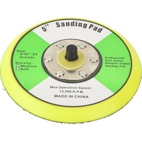 Ortviai Disque abrasif pneumatique auto-adhésif 125 mm pour ponceuse et polisseuse – plateau de ponçage robuste (1/5)