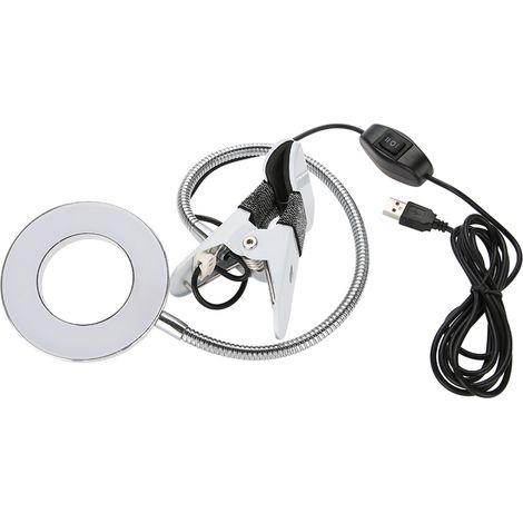 Lampe de maquillage LED USB, lampe de table beauté avec pince et col de cygne flexible (1/5)