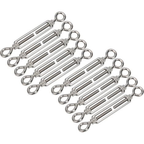 Tendeur de fil à œil et tendeur, 10 pièces, passoire, corde en acier inoxydable M6