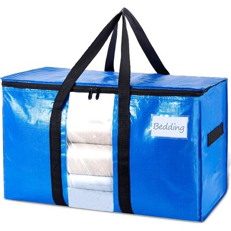 Sac de déménagement, grand sac à bagages tissé imperméable, bleu roi, 1 pièce, bleu roi, 1 pièce - matériau PE neuf (1/5)