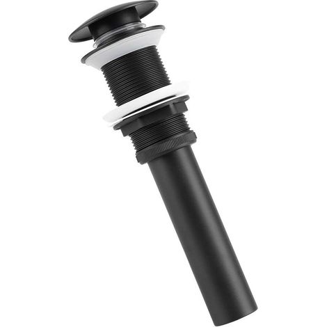 Tappo di scarico in ottone massiccio per lavabo, ideale per casa, cucina, bagno, rubinetti, lavello, mobile lavabo, nero.