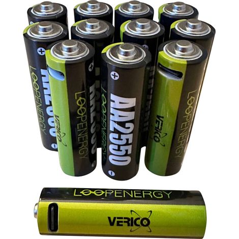 VERICO Li-Ion-Akku Loop Energy AA, mit USB-C Buchse, 12er Pack (1/2)