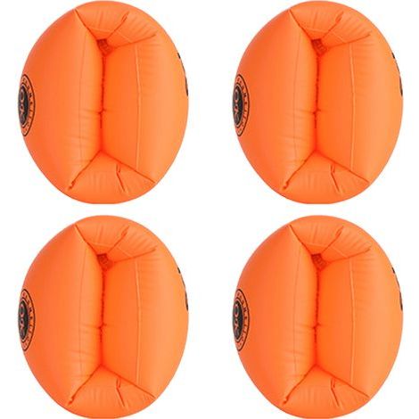 Aufblasbare Schwimmflügel - Doppelkammer - Dickes, ungiftiges PVC - Für Kinder und Erwachsene - 4er-Pack (2 blaue + 2 orange) (1/5)