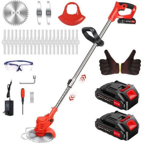 Akku-Entaster 21V – Kantenschneider mit Schutzhaube, 2 Akkus und Ladegerät für Garten, leicht und einfach