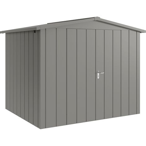 Hörmann Metall-Gerätehaus "Juno" mit Satteldach, JSD9 - Modern, 262 x 214 cm (B x T), graualuminium, 2-flüglige Tür (1/5)