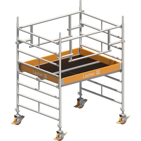Layher Rollgerüst Uni Kompakt P2 Safety Plus mit Doppelgeländer 3,20m AH (1/3)