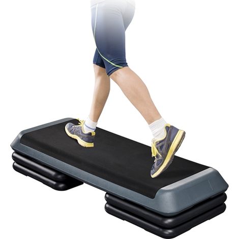 Yaheetech Step da Aerobica Piattaforma Step con 3 Altezze Regolabili Stepper per Fitness per Allenamento Domestico Palestra Ufficio 109,5 x 42 cm Grigio (1/5)