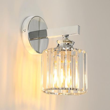 Applique Murale Cristal LED Moderne, Luminaire Mural Cristal Argent, Applique Murale Indusrtrielle pour Salon, Chambre, Couloir (1/5)