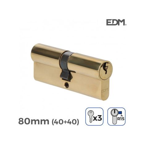 Cylindre Porte Edm 80mm Sécurité Double Entrée 40+40mm - Edm