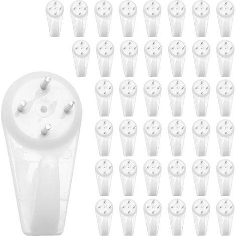 Crochets muraux pour stuc/béton, kit de fixation sans perçage, lot de 40 (1/5)