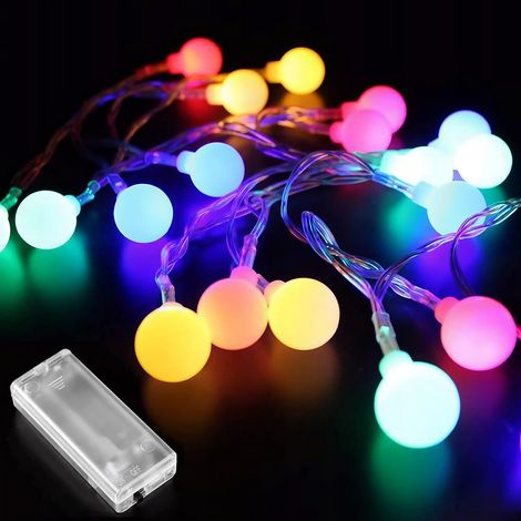 Guirlande Guinguette Extérieur,20 Ampoules LED Boules,3-mètre,Guirlande Lumineuse Décorative pour Camping,Terrasse,Cour,Noël,Mariage Décoration,Multicolore (1/5)