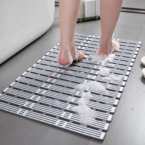 Tapis de Douche 90x40 cm Anti-Glissant et Massant - Tapis de Salle de Bain Respirant et Antichute - Pliable pour Baignoire et Douche (1/5)