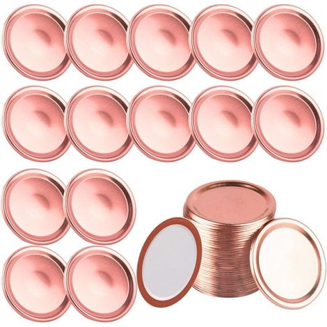 40 bouchons couvercles pour bocaux Mason à vis, type fendu, avec joint silicone, sans bague Mason (1/5)