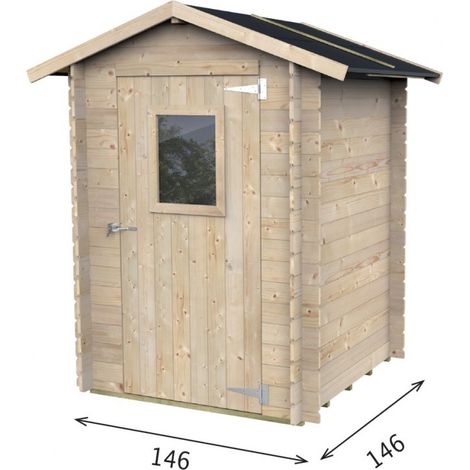 Abri de jardin en bois Hobby 1.54m² Alce 146cm146cm (1/5)