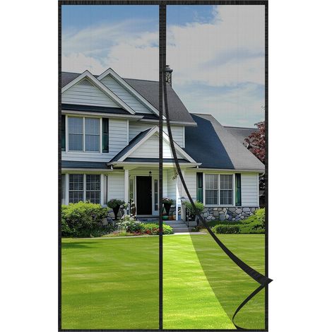 Moustiquaire Porte Fenêtre Magnétique 120x220cm, Noir Rideau Anti Mouche Aimanté, Maille Ultra Fine, Fermeture Automatique, Sans Perçage, Pour Balcon Salon (1/5)