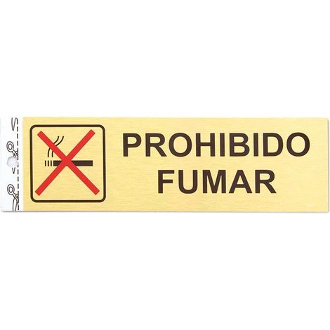 placa de señalización. aluminio. rectangular. prohibido fumar. 150 x 45 mm
