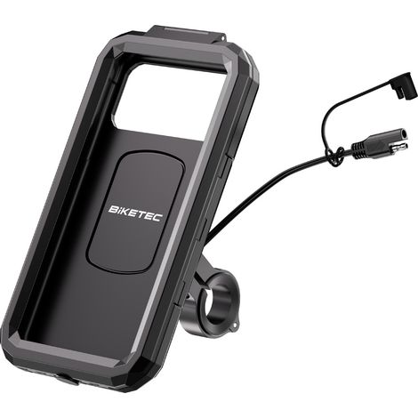 Custodia impermeabile Biketec Pro con doppio supporto per telefono, caricatore wireless e porta USB-C, montabile su manubrio o specchietto (EL) (1/2)