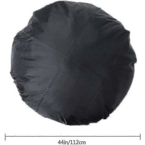 Housse de protection ronde noire imperméable pour barbecue d'extérieur de 112 cm, idéale pour les braseros de terrasse. (1/5)