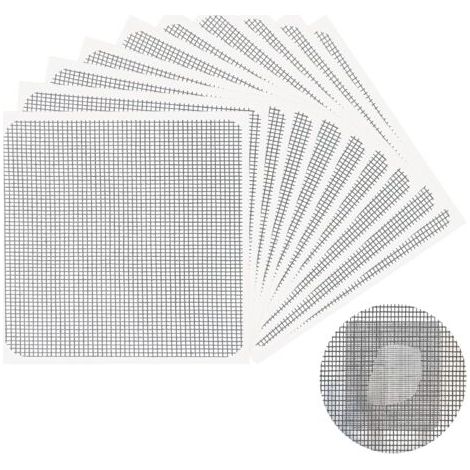 Kit di riparazione per zanzariere, 10 pezzi di nastro adesivo per riparazione zanzariere, toppa per riparazione zanzariere, riparazione finestre, nastro adesivo per riparazione zanzariere in fibra di (1/5)