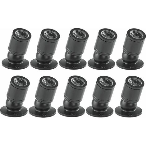 1W Mini-LED-Einbaustrahler mit Treiber 100-265V AC für Zuhause/Schmuckschrank/Wohnzimmer, 10 Stück (Schwarz, Warmweiß) (1/5)