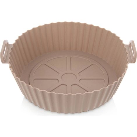 Rivestimento in silicone per friggitrice ad aria, riutilizzabile, 23 cm, beige