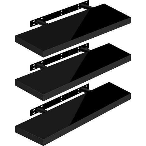WOLTU 3 x Étagère Murale, Tablette Murale Panneau de Bois, Étagère Flottante, Étagère à Livres, 70x22, 9x3, 8cm, Nior RG9479sz-3 (1/4)