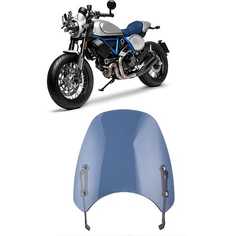 Pare-brise moto transparent fumé, protection optimale pour Ducati Scrambler 2016-2019 (1/5)