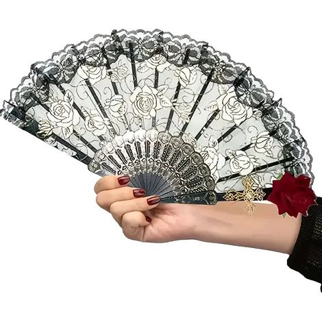 Handventilator, Elegantes Spitzen-Design, Leicht und Tragbar, 1 Stück (1/2)