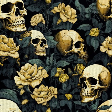 Tela Oxford decorativa para exteriores - Motivo de calavera I DX4684 (1/5)