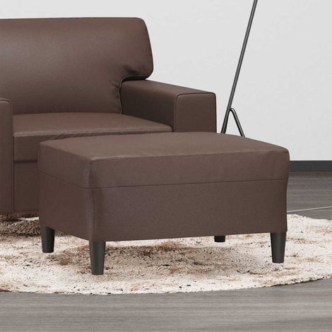 vidaXL Poggiapiedi Marrone 70x55x41 cm in Similpelle (1/5)