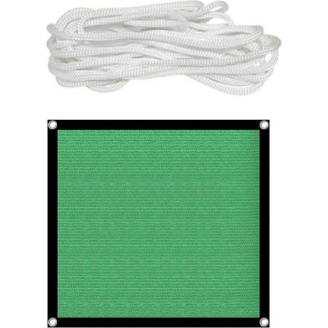 Grünes Sonnenschutznetz mit langem Seil, belüftet, sonnenbeständig, für Garten, Balkon, Terrasse, Hinterhof, Pool – Sonnenschutzabdeckung (1/5)