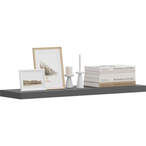 WOLTU Wall Storage Shelf CD Media Storage Rack 90 x 22.9 x 3.8 cm Dark Grey (1/5)