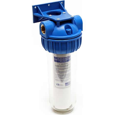 Naturewater NW-BR10B-S 1 Stufen Wasserfilter, 5 µ, 32,89 mm (1") Filtereinsatz, Ø60 mm PP Kartusche, Filter Wandhalterung, Filterschlüssel, Sedimentfilter