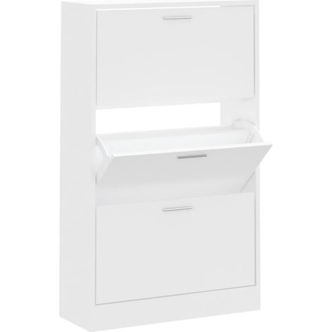 Meuble à chaussures,Armoire à chaussures Blanc 63x24x103 cm Bois d'ingénierie CFW9309130 (1/5)