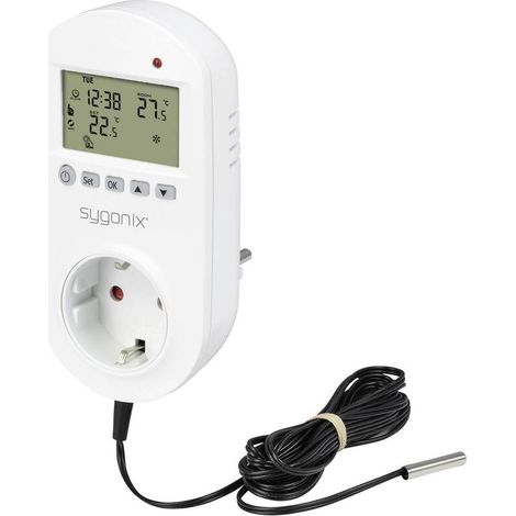 [NEUWERTIG] B-Ware Sygonix Universalthermostat Zwischenstecker Heizgerät Wochenprogramm 1-35°C weiß (1/2)