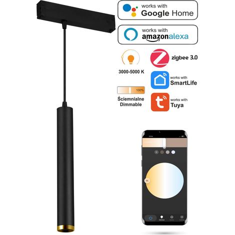 Lámpara colgante LED tubular WiFi Zigbee de 10 W para rieles magnéticos SMART TRACK, 230 V CA, regulable entre 3000 y 5000 K. (1/5)