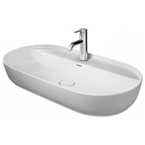 Duravit Luv lavabo 80x40cm, sans trop-plein, avec trou de coulée banc, 1 trou de coulée, poncé, couleur extérieure sable mat soyeux mat - 0380802100