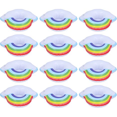 12 Gobelets Flottants Nuage Gonflables Colorés pour Piscine Été, Supports de Verre Jouet Enfant, Lot de 12 Pièces (1/5)