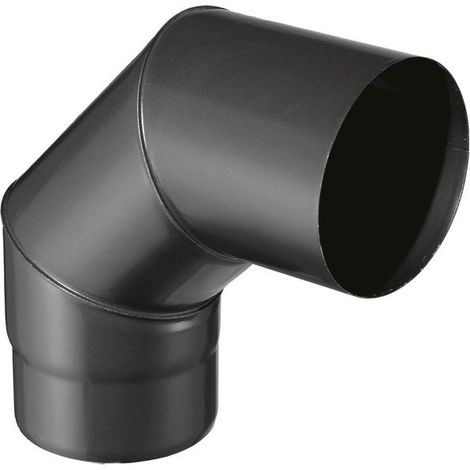 Winkelstück zur Rauchabsaugung - 90°-Winkel - 0,7 mm Emaille - mattschwarz - Ø150 mm JONCOUX
