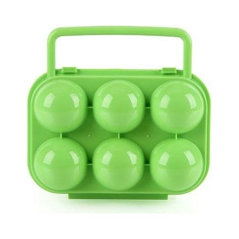 Tragbare Eierbox aus Kunststoff mit 6 Fächern, faltbare Eieraufbewahrungsbox, Eierbox mit großem Fassungsvermögen, Eierhalter-Aufbewahrungsbox für Kühlschrank und Gemüsebehälter (Grün) (1/5)