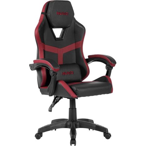 Nuwo Odin Sedia Gaming Ergonomica, Sedia PC Computer Gaming Ufficio, Braccioli Imbottiti Curvi, Schienale e Altezza Regolabile, Supporto Lombare e Poggiatesta, 120 Kg, Amaranto